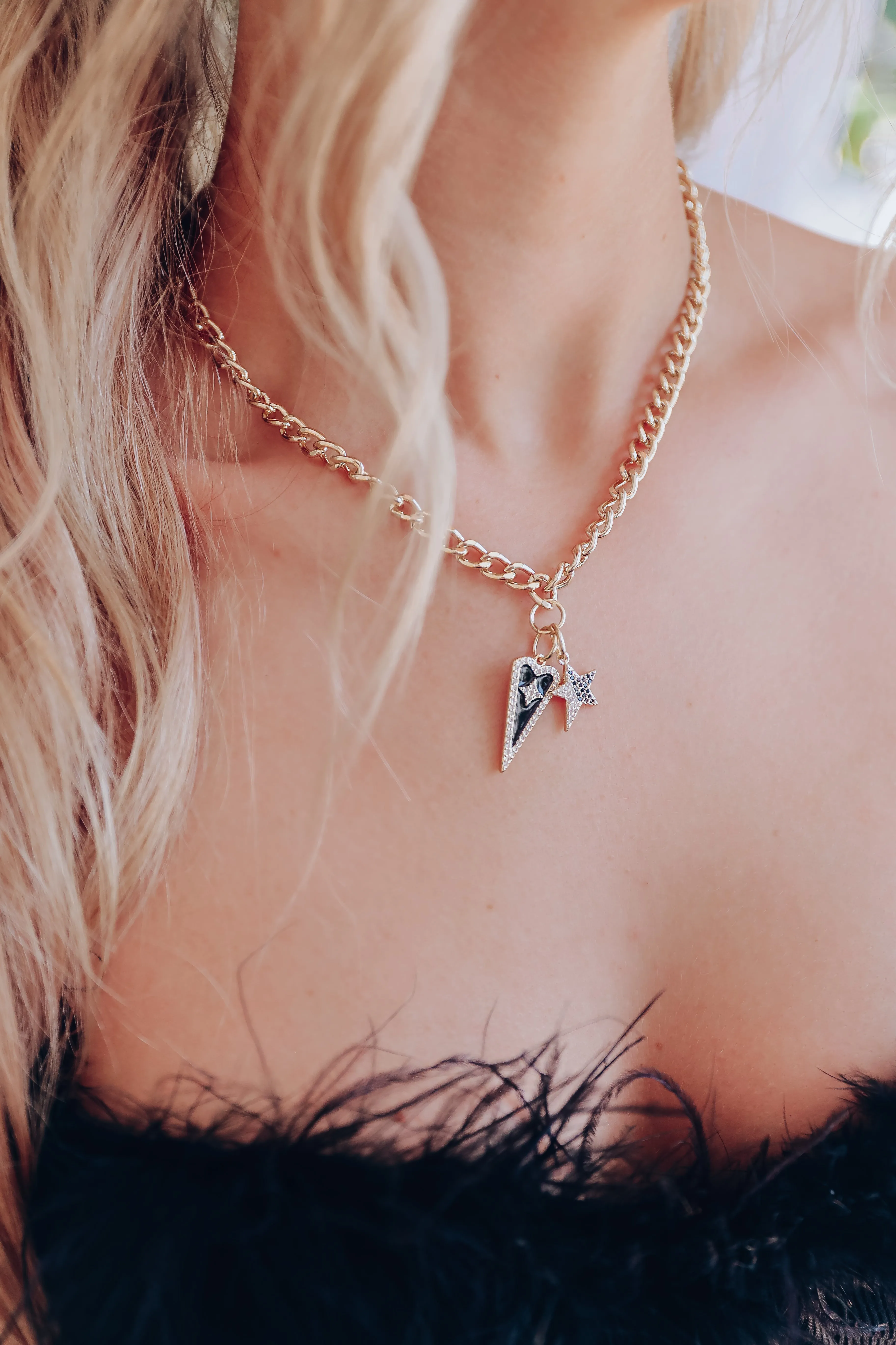 Kind Heart Necklace by Treasure Jewels - Black