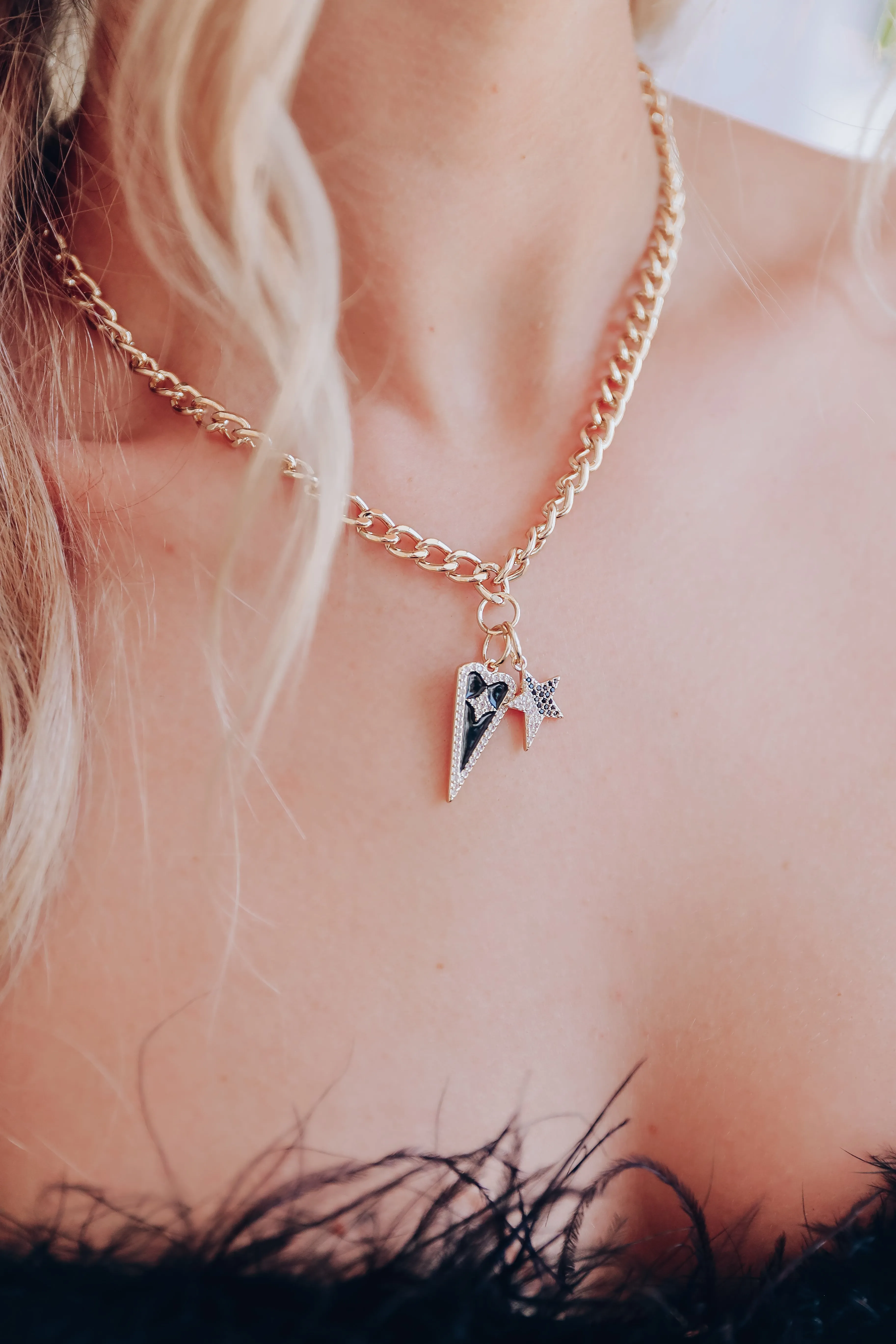 Kind Heart Necklace by Treasure Jewels - Black