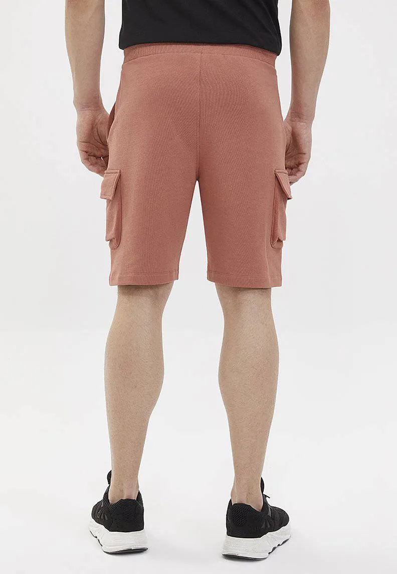 Kiremit Rengi Basic Cepli Pamuklu Slim Fit Erkek Şort ESSENTIALS