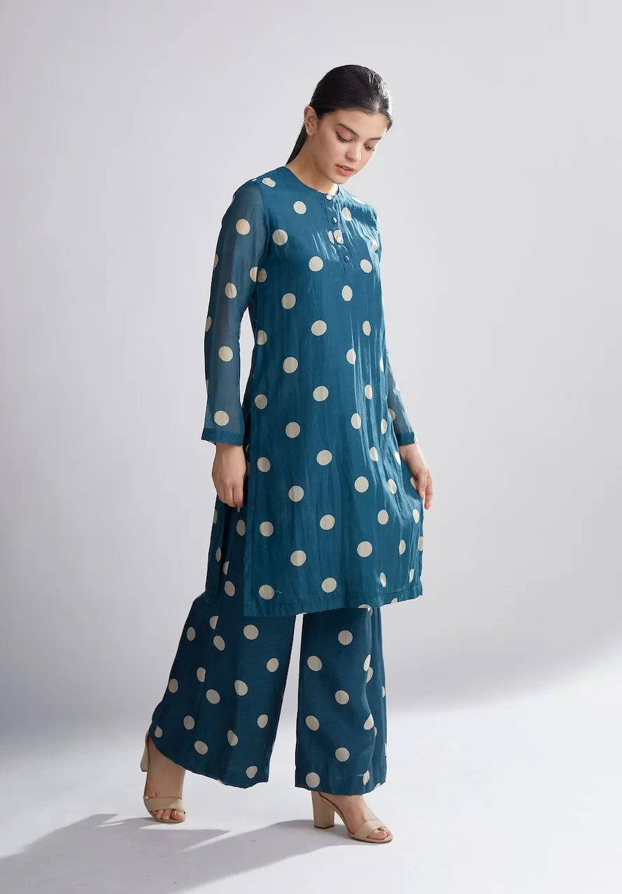 Koai   I   Teal And Cream Polka Dot Pants