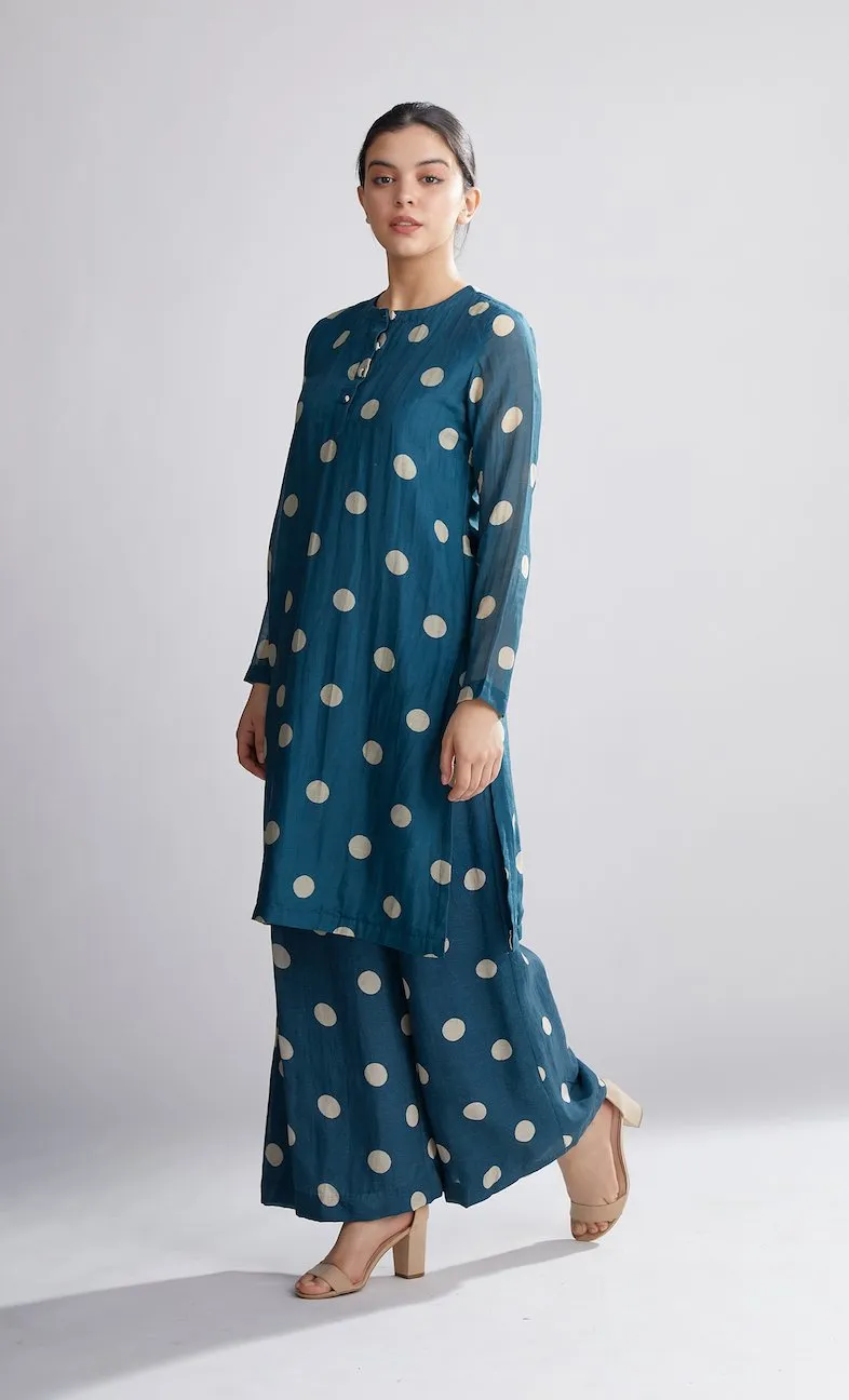 Koai   I   Teal And Cream Polka Dot Pants