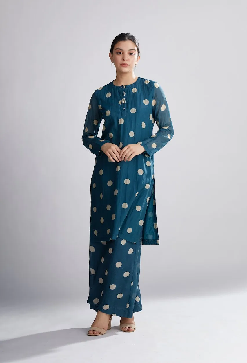 Koai   I   Teal And Cream Polka Dot Pants
