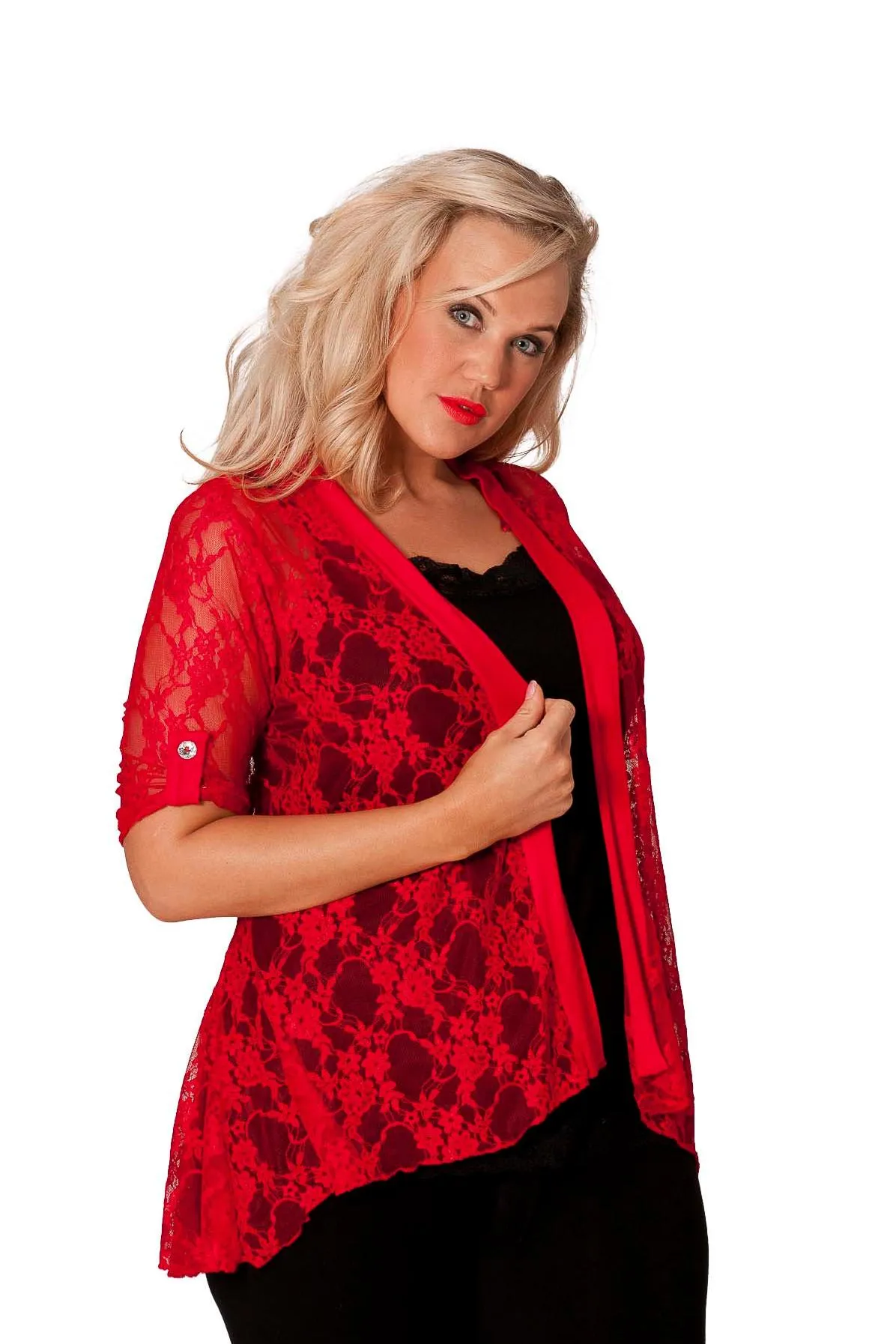 Lace Open Short Cardigan Top
