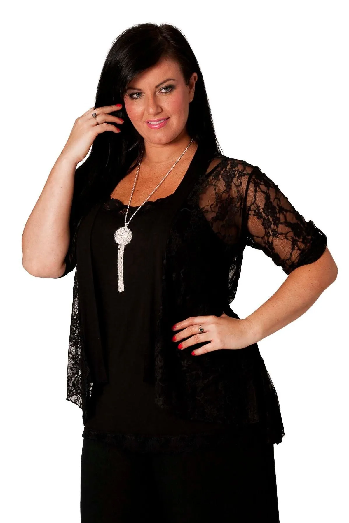 Lace Open Short Cardigan Top