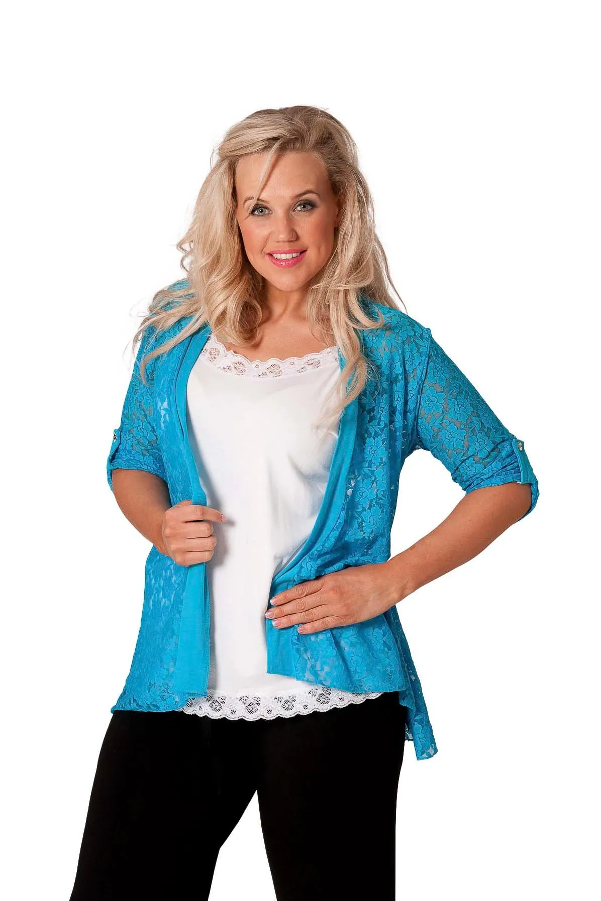 Lace Open Short Cardigan Top