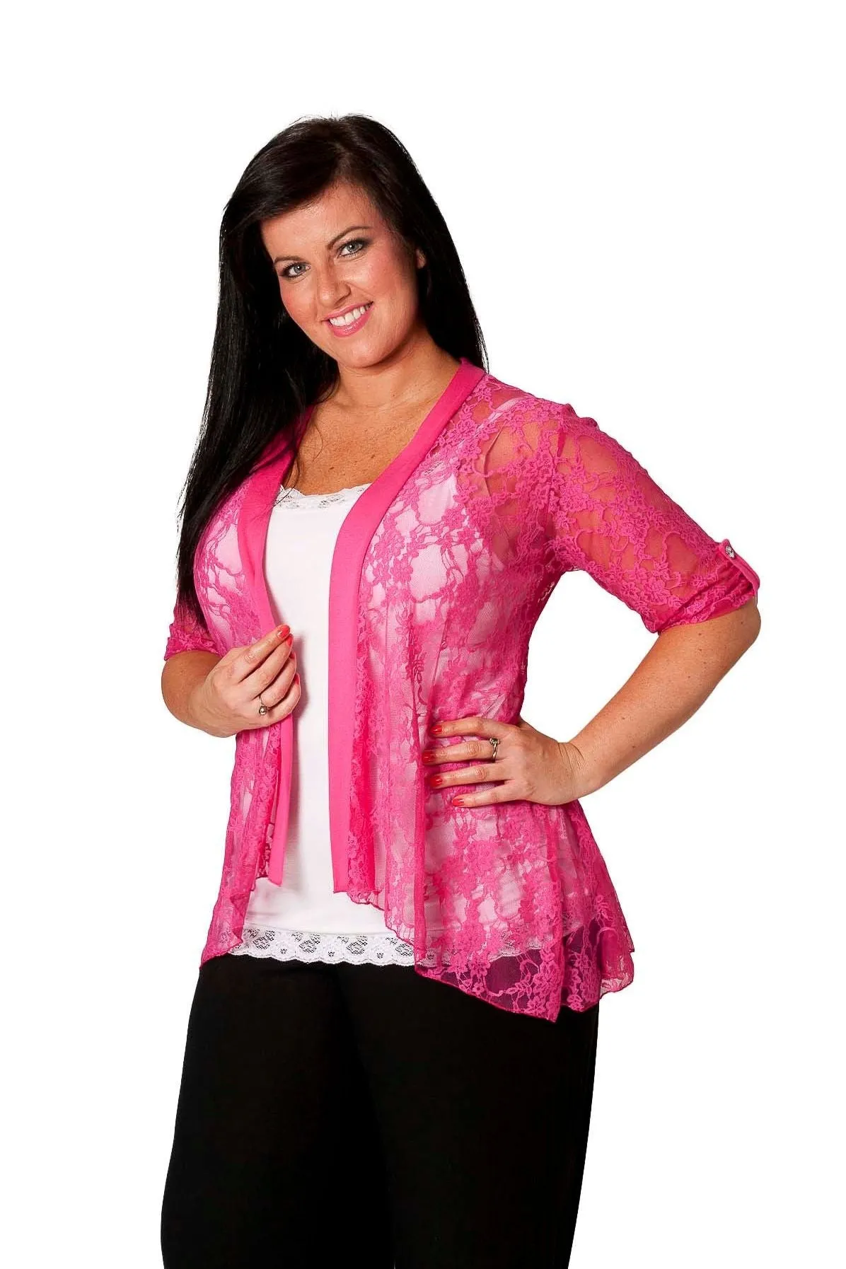 Lace Open Short Cardigan Top