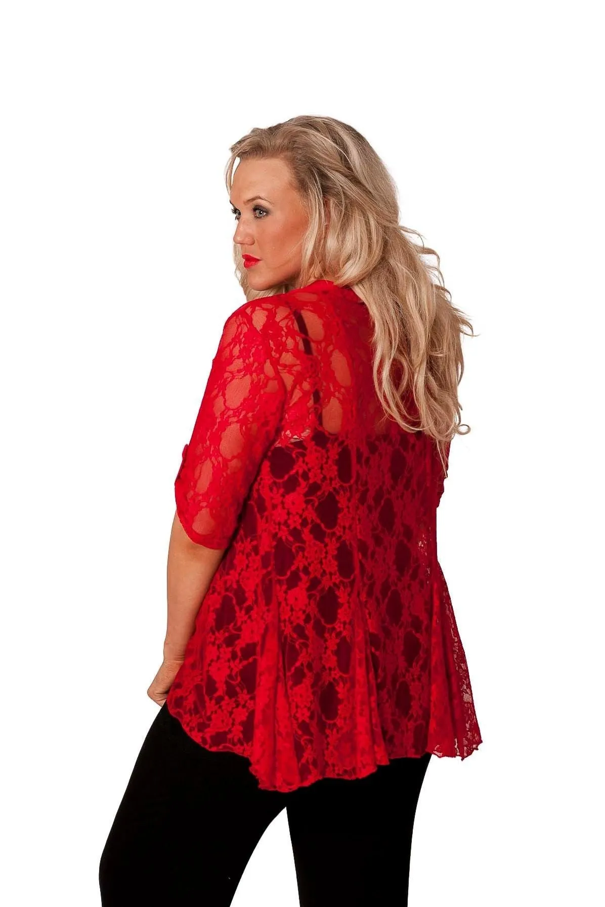 Lace Open Short Cardigan Top