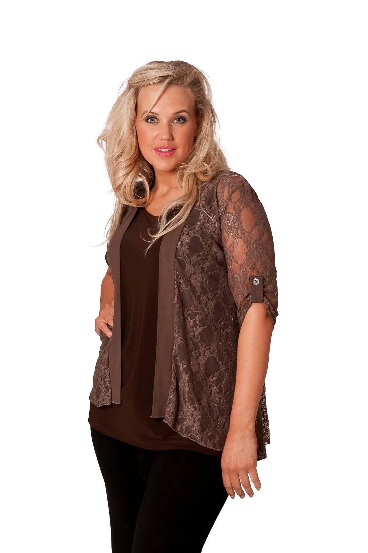 Lace Open Short Cardigan Top