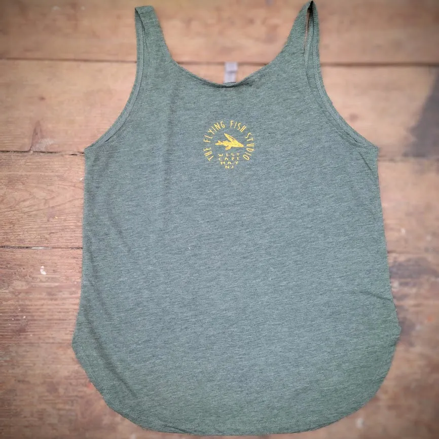 Ladies Fish on a Skateboard Tank Top