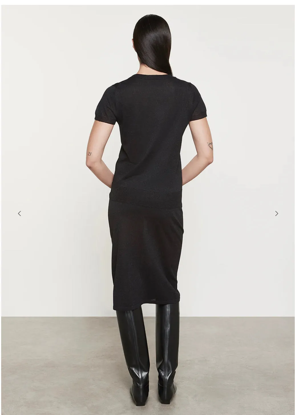 LAMÉ KNITTED S/S SWEATER