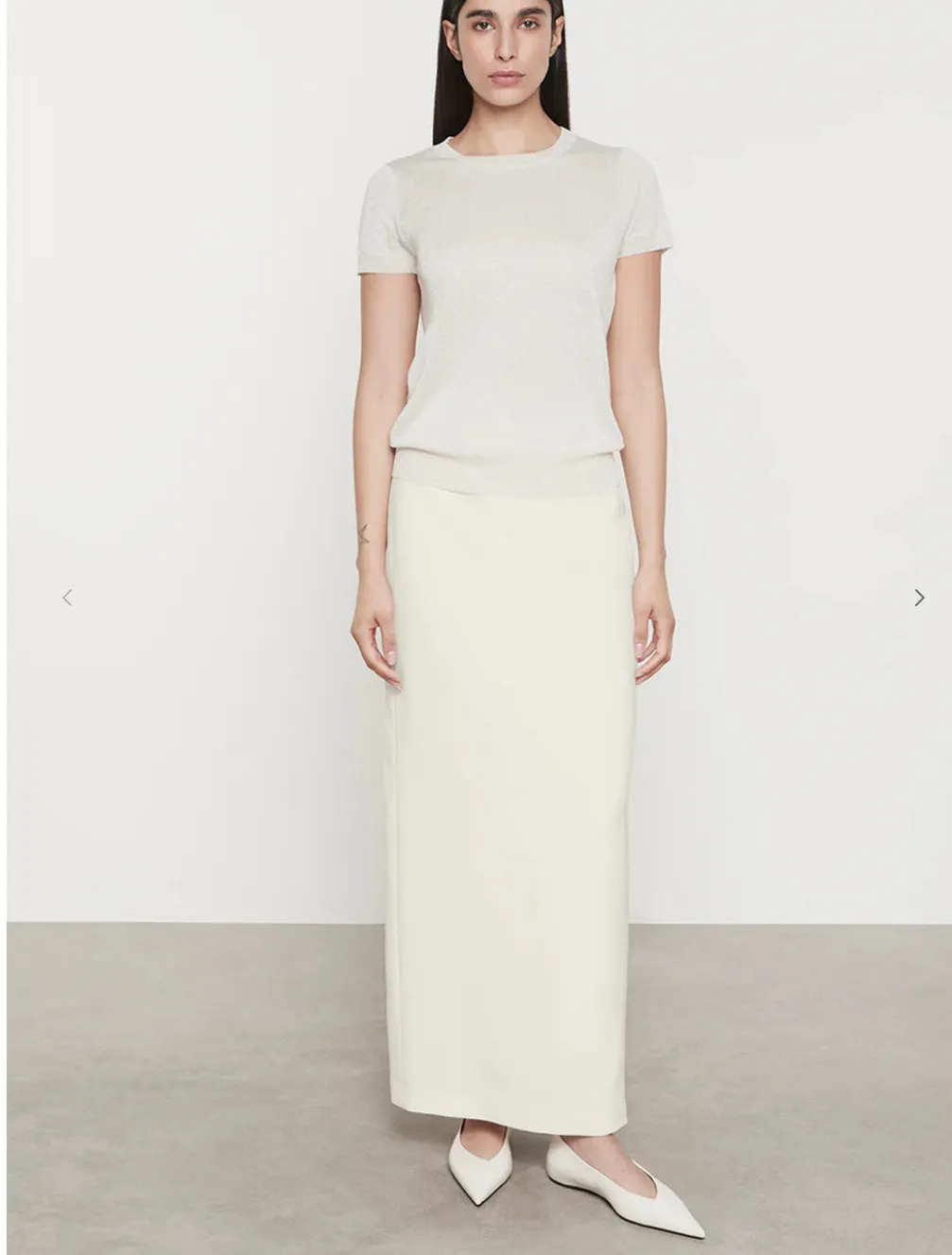 LAMÉ KNITTED S/S SWEATER