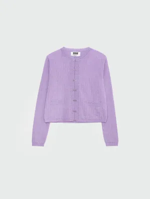Lavender Stripe Knit Cardigan