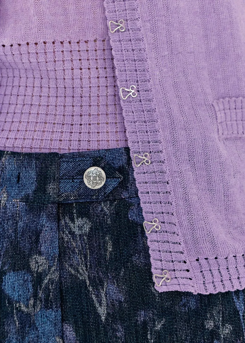 Lavender Stripe Knit Cardigan