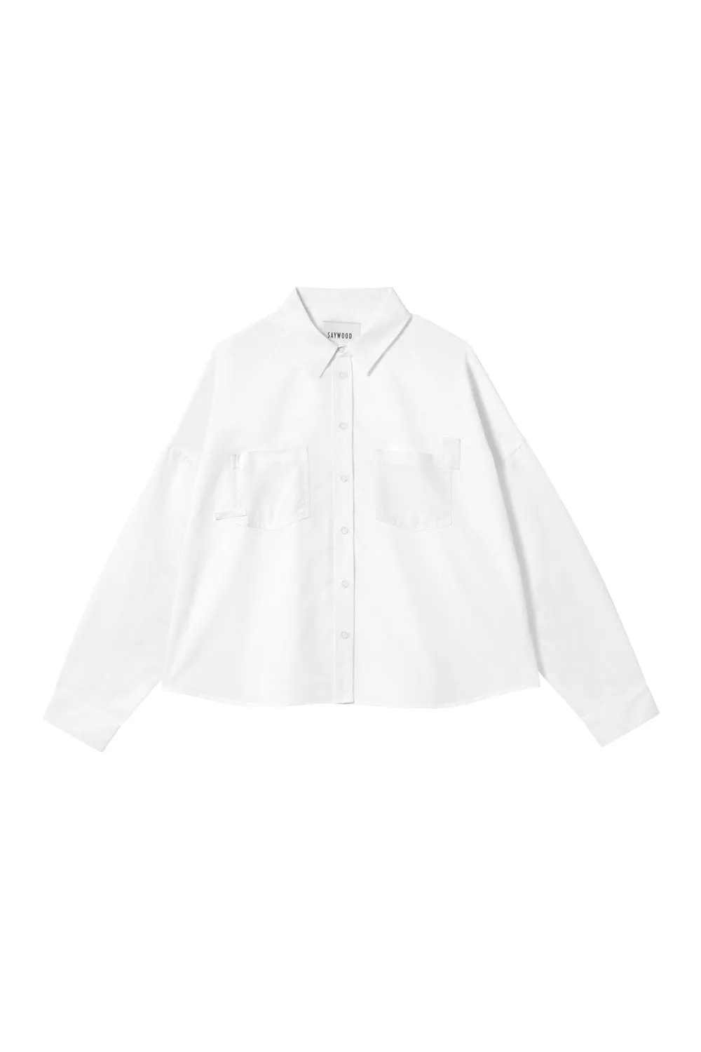 Lela Patch Pocket Shirt, White Recycled Cotton