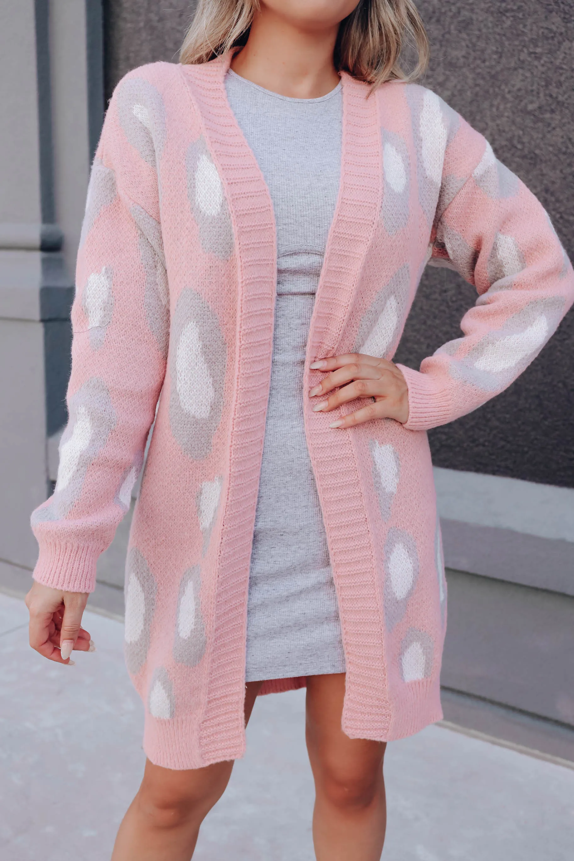Leona Leopard Cardigan - Pink
