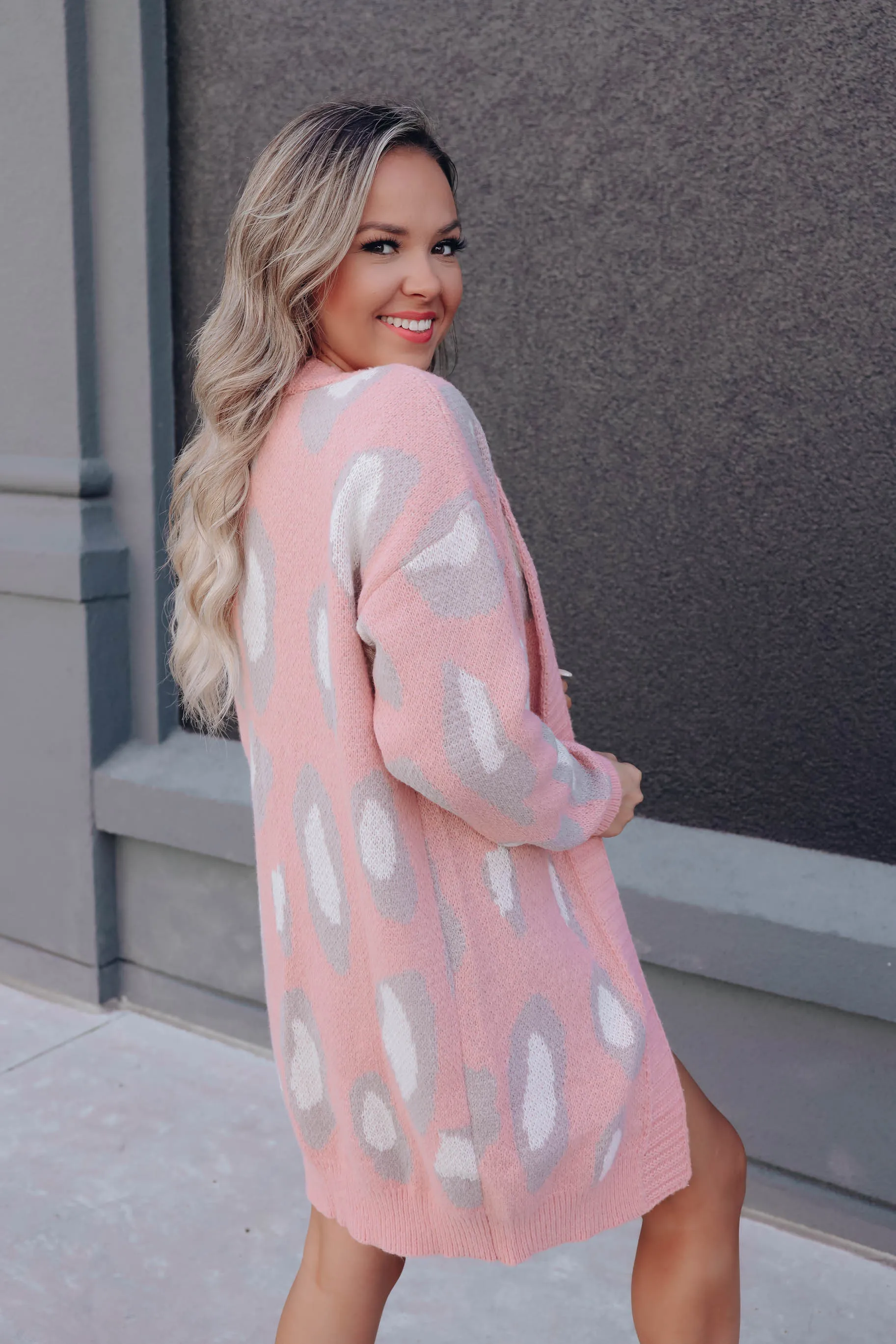 Leona Leopard Cardigan - Pink