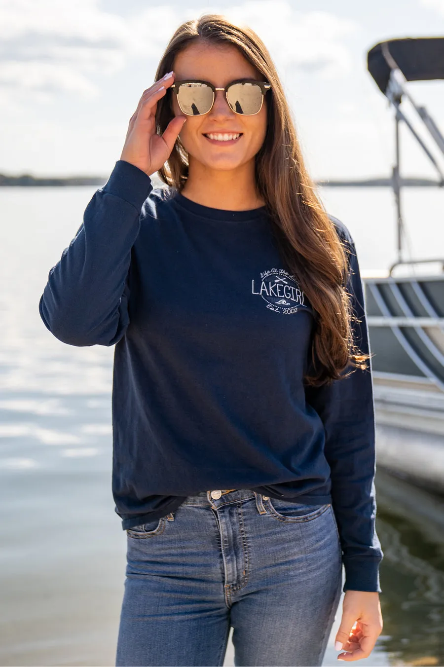 Lexy Paddles Long Sleeve Tee - Navy - OLR022