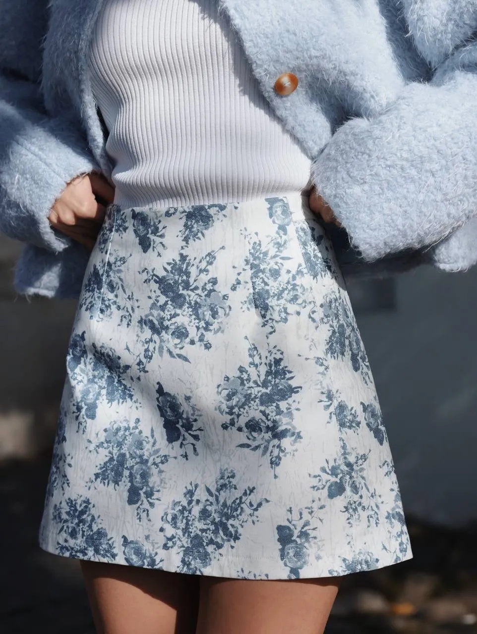 Light Blue Fuzzy Cardigan