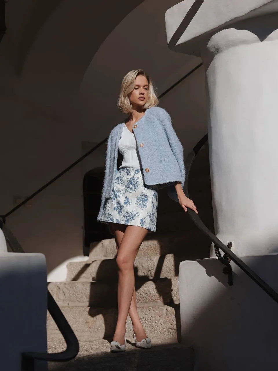 Light Blue Fuzzy Cardigan