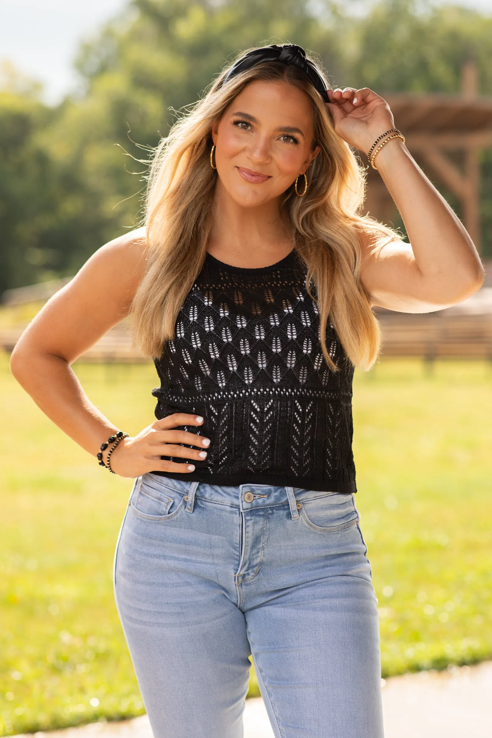 Light Weight Pointelle Tank Top