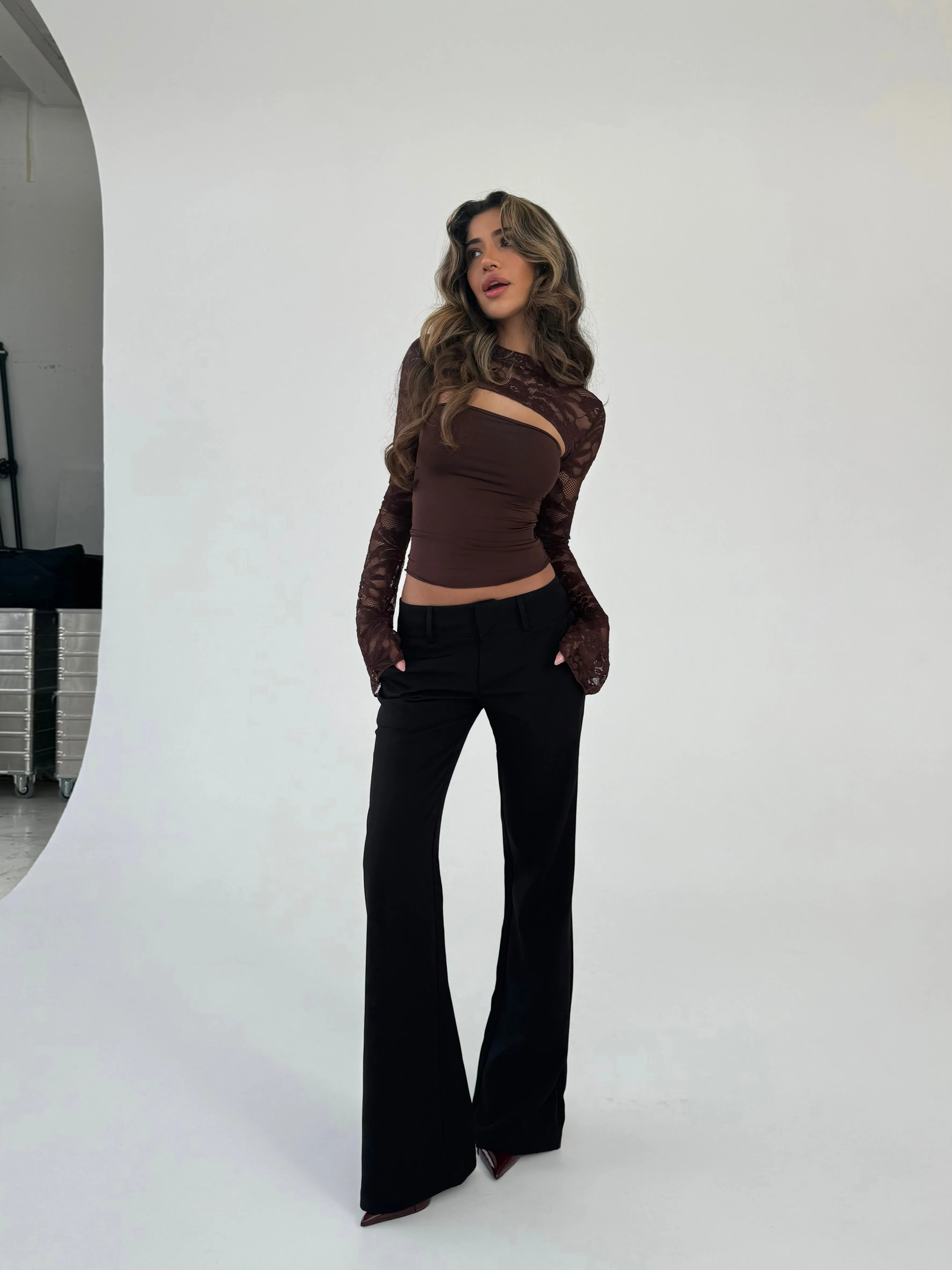 Livia low waist trousers - black