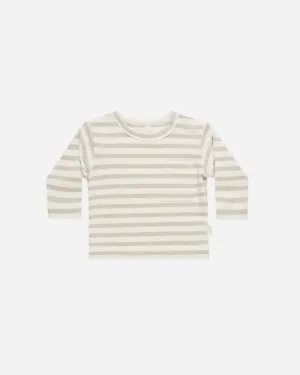 Long Sleeve Pocket Tee - Grey Stripe