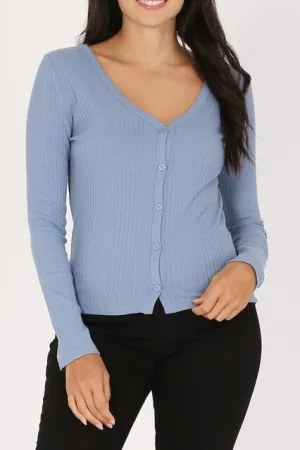 Long Sleeve Ribbed Cardigan – Button-Down Cotton Stretch Fit ZTT2816RC76 $5.50Each