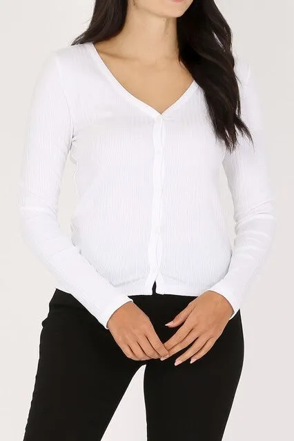 Long Sleeve Ribbed Cardigan – Button-Down Cotton Stretch Fit ZTT2816RC76 $5.50Each
