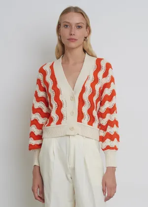 Luna Cardi (Ivory & Tomato Combo)