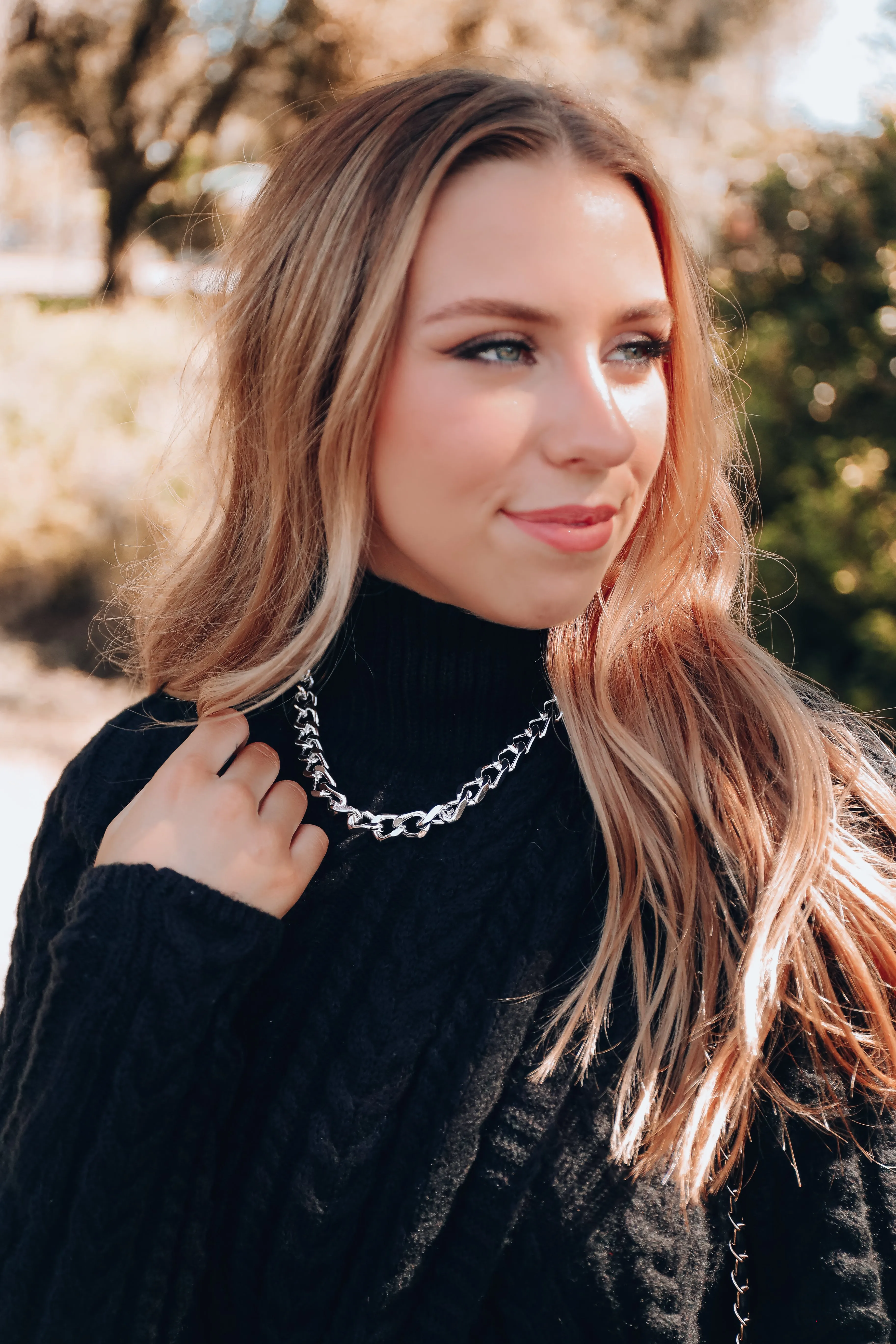 Make A Statement Chain Necklace - Silver