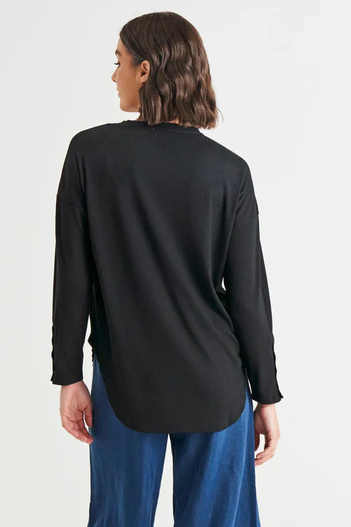 Malika Ribbed Long Sleeve Tee (BB1050)