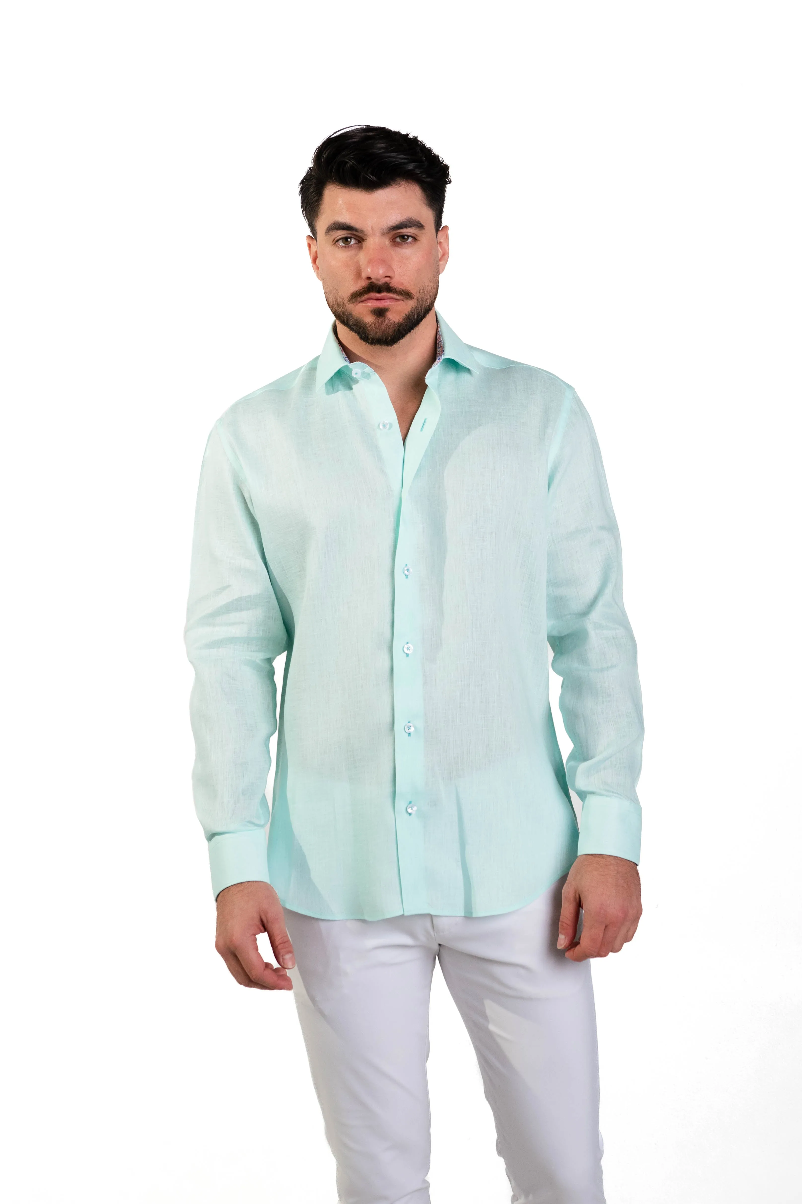 MASUTTO ROYAL/38 LONG SLEEVE BUTTON DOWN SHIRT