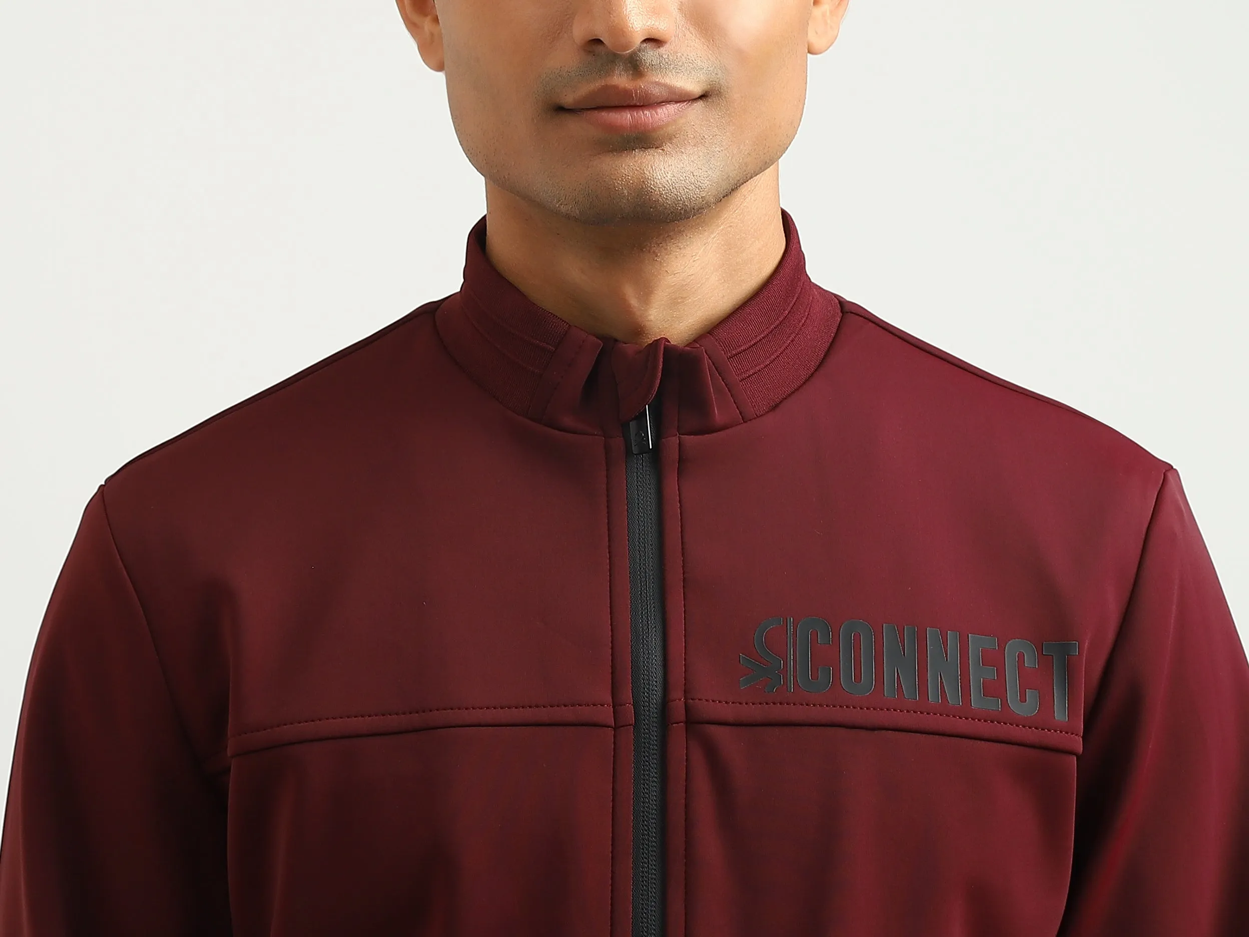 Men Solid High Neck Jacket