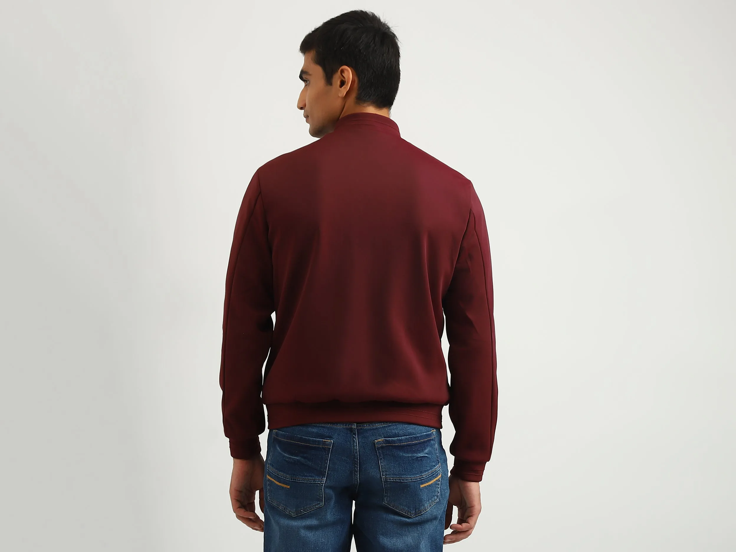 Men Solid High Neck Jacket