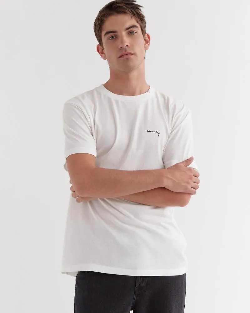 Mens Script Tee White