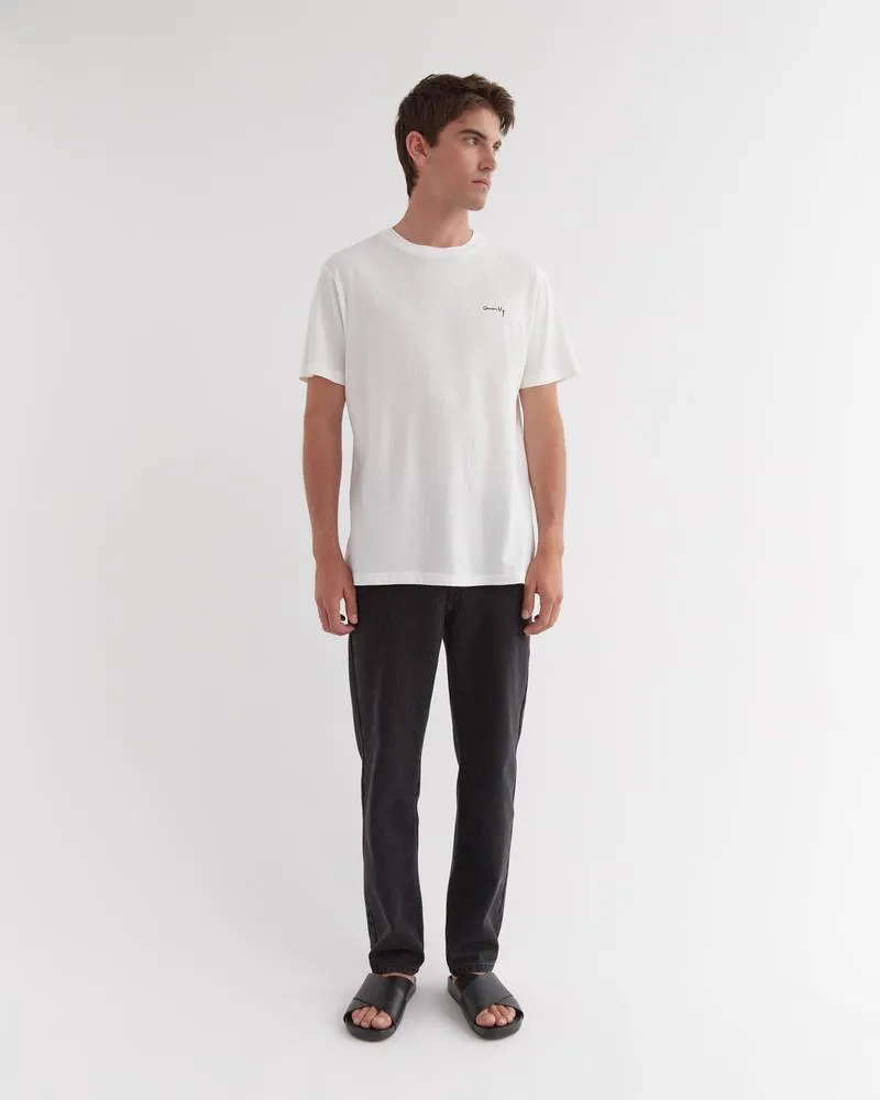 Mens Script Tee White