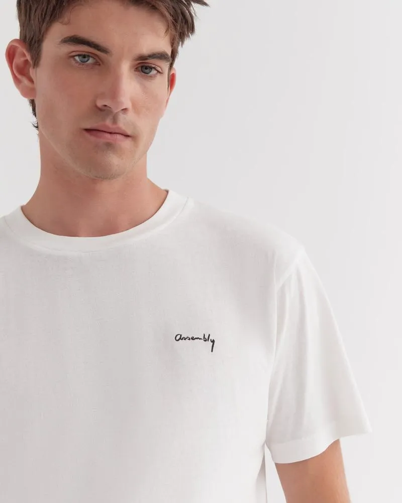 Mens Script Tee White