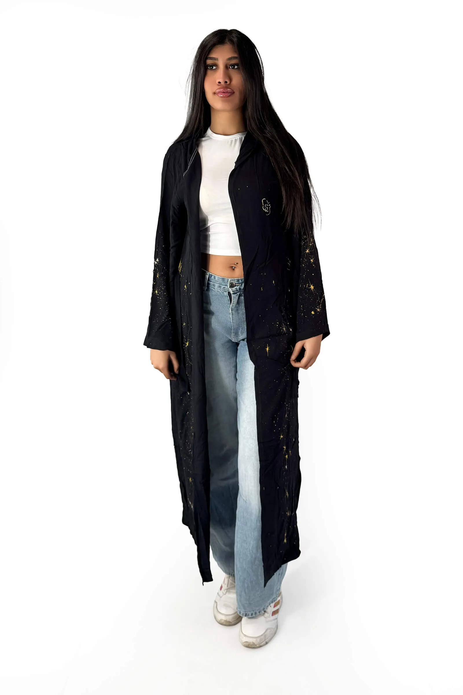 Midnight Stardust Hooded Cardigan