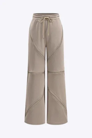 Mirren - Casual Drawstring Fit Woman's Zipper Trousers