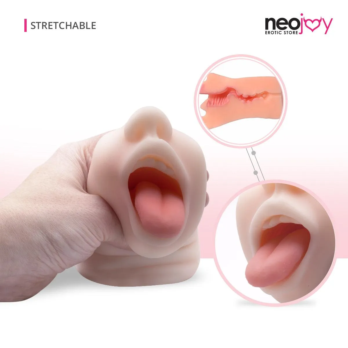 Neojoy Super Real Mouth Shape Stroker Pocket Pussy  - Flesh