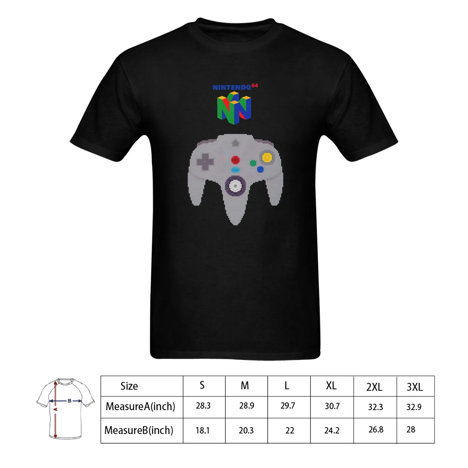 Nintendo 64 Controller Men's T-shirt 100% Cotton