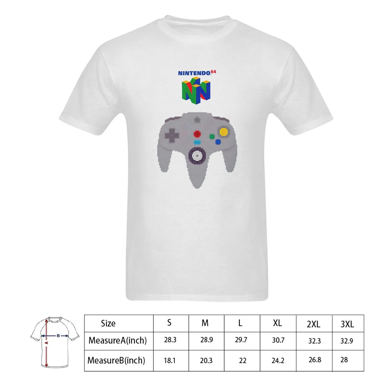 Nintendo 64 Controller Men's T-shirt 100% Cotton