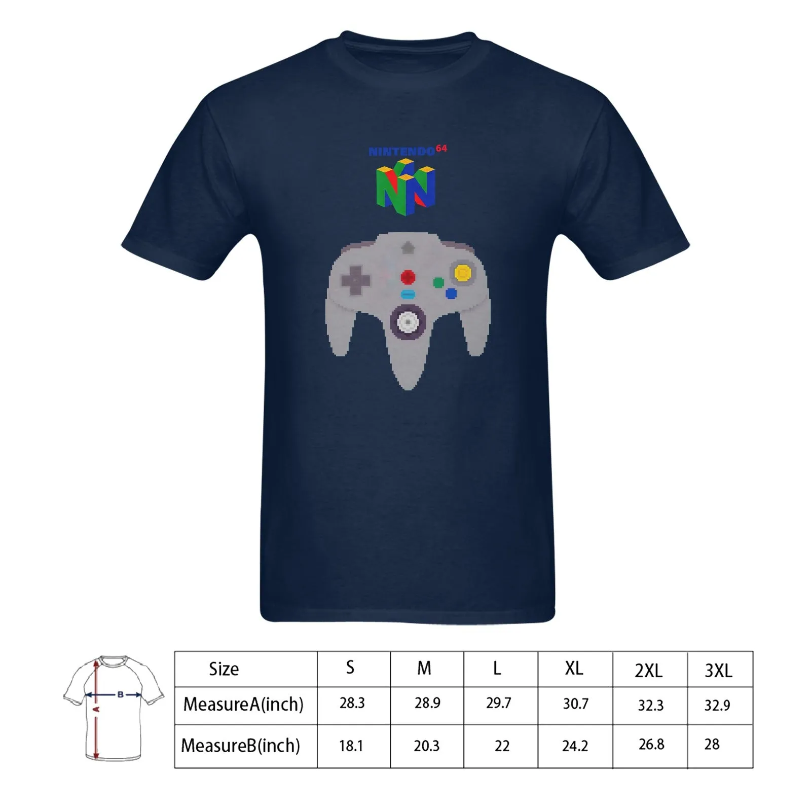 Nintendo 64 Controller Men's T-shirt 100% Cotton
