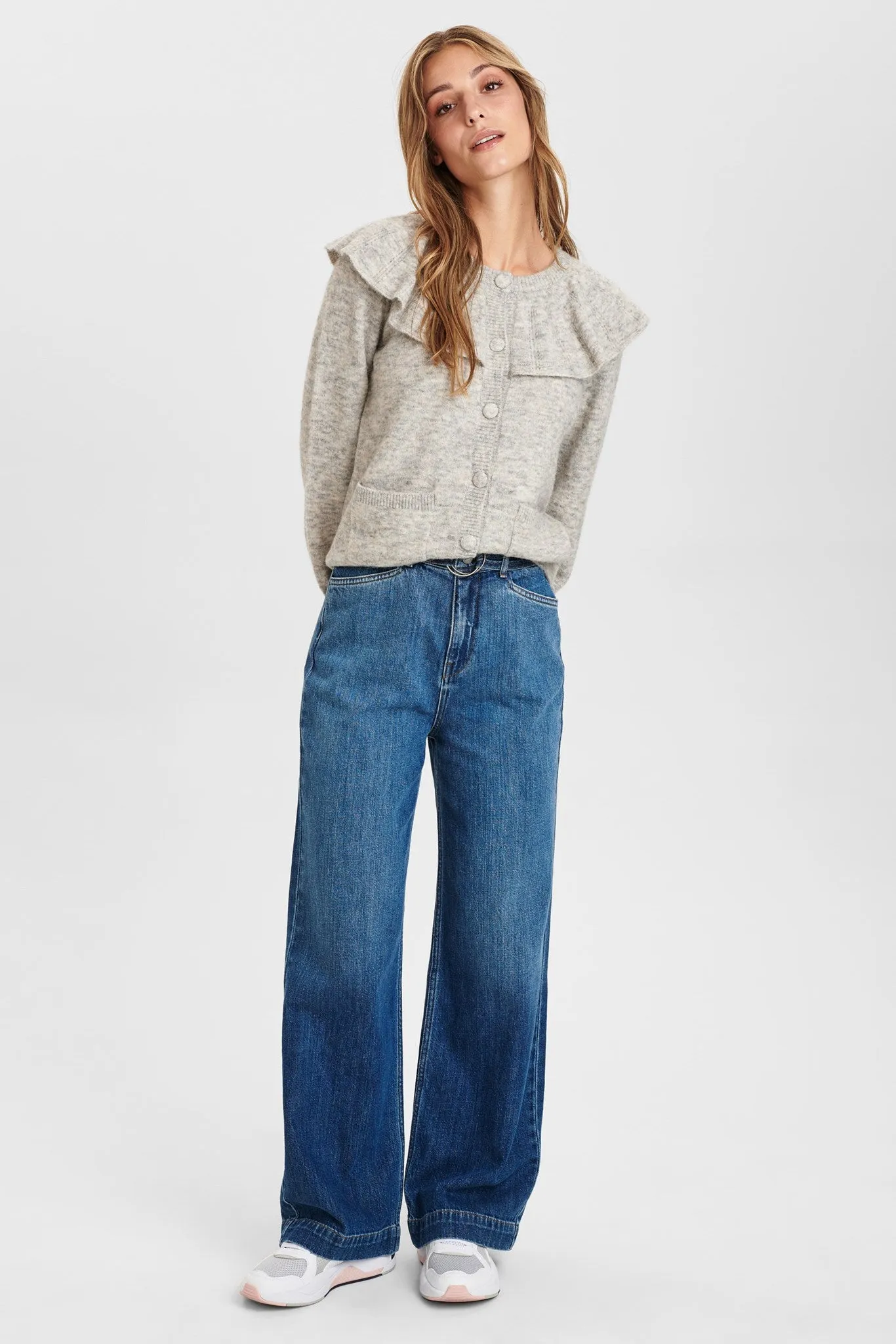 NUCATHAY CARDIGAN - Light grey mel