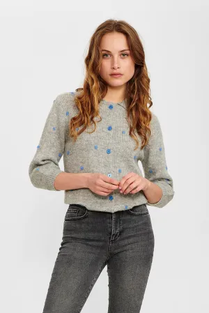 NUCEDAR CARDIGAN - Light grey mel