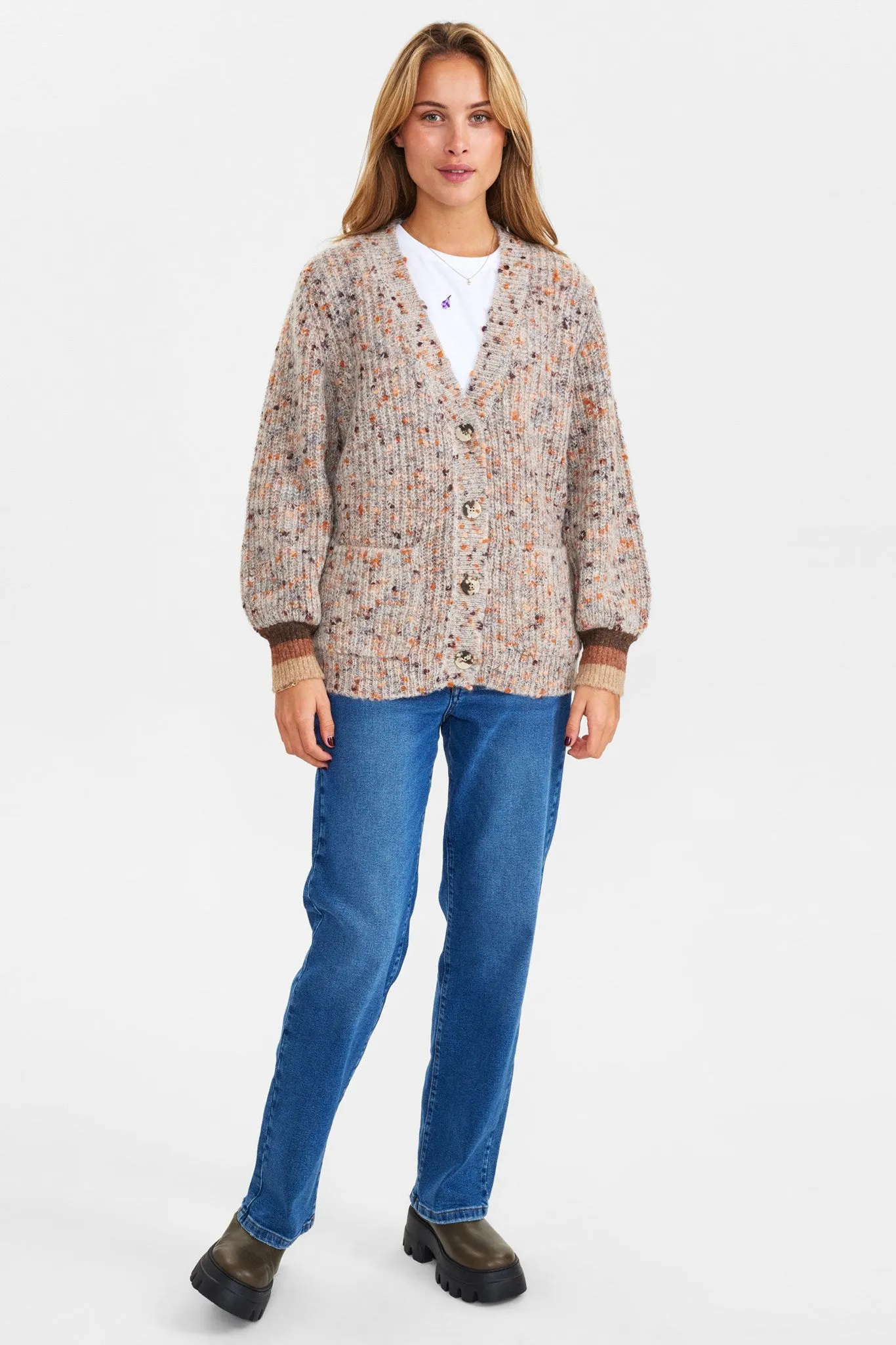 NUVIBBE CARDIGAN - Light grey mel