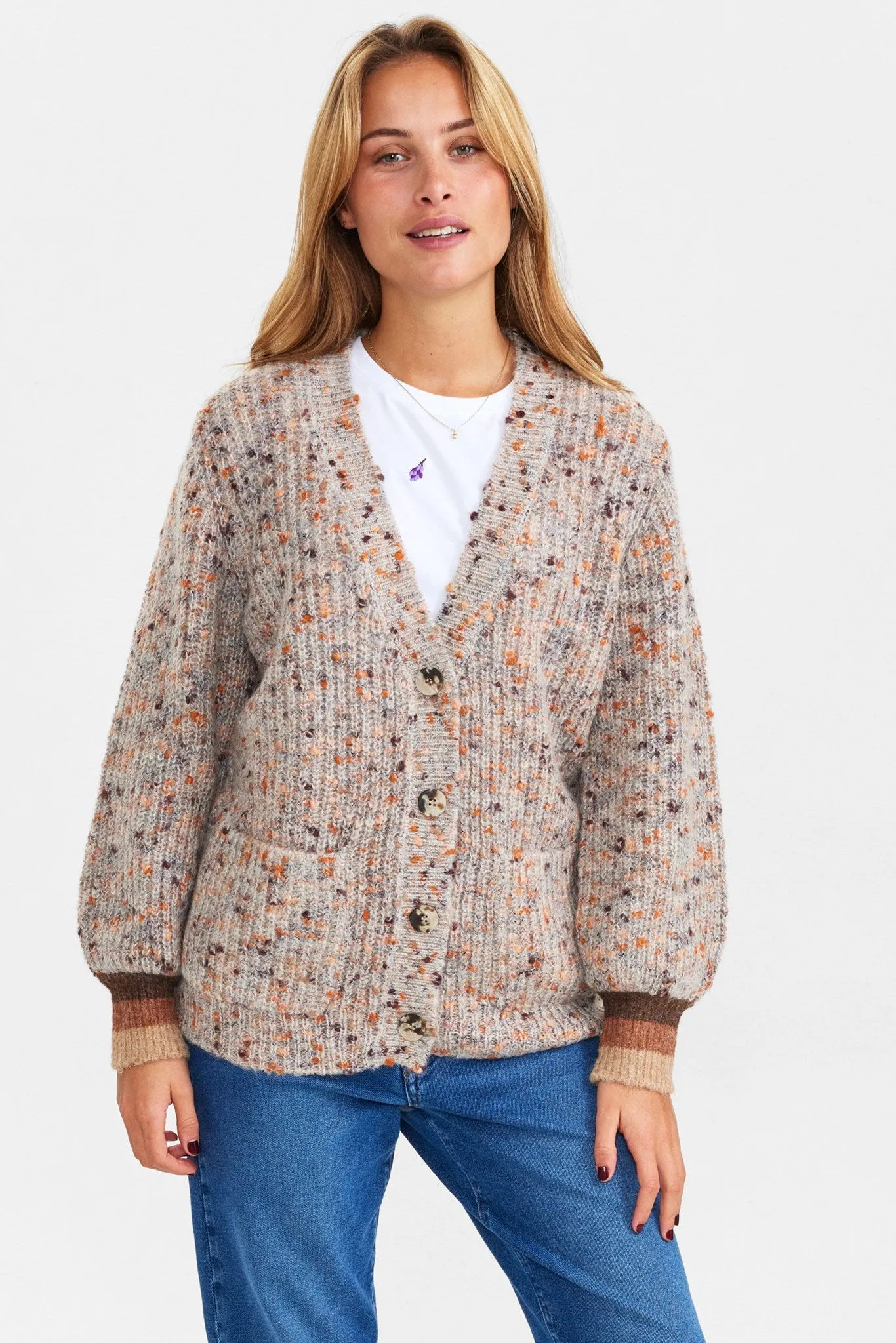 NUVIBBE CARDIGAN - Light grey mel