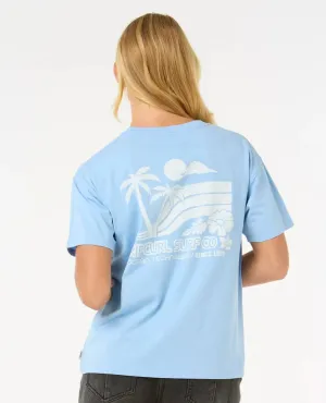 Ocean Tech Relaxed Tee - Mid Blue