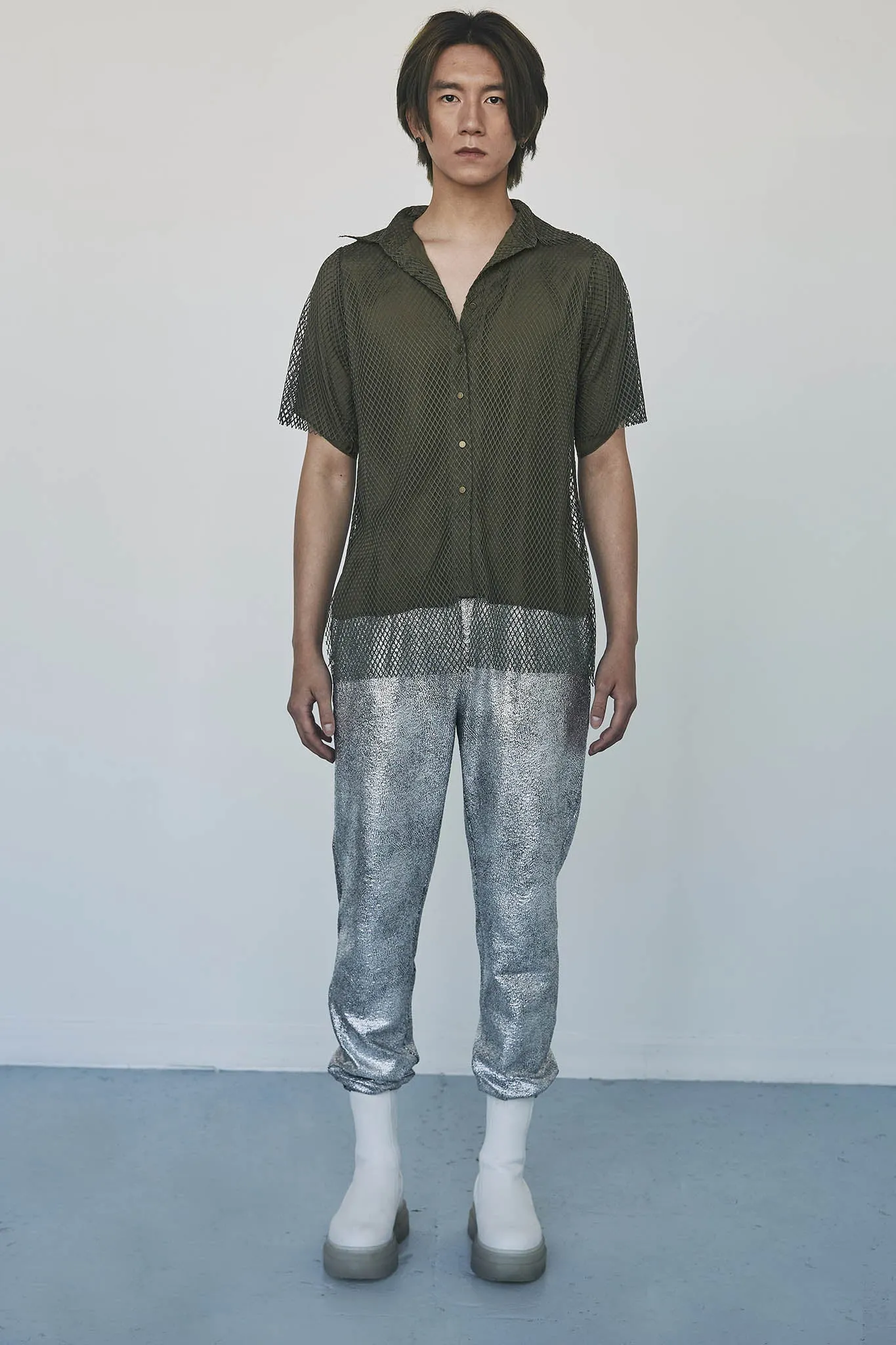 Olive Net x Cupro Shirt - Made to order