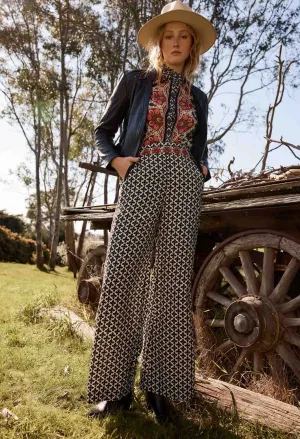 Once Was - Willow Viscose Dobby Pant - Country Tapestry